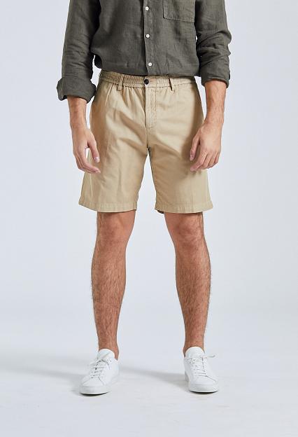 White Sand Robert Shorts Cotton Linen Khaki Brown